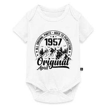 1957 avril Original : 67 Ans cadeau Anniversaire - Body à manches courtes Premium Bébé - blanc - Devant