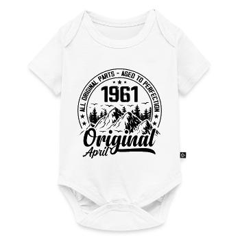 1961 avril Original : 63 Ans cadeau Anniversaire - Body à manches courtes Premium Bébé - blanc - Devant