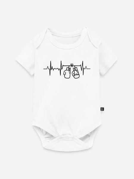 Boxer Herzlinie - Baby Premium Kurzarmbody - Weiß