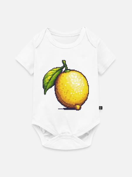 Zitrone Pixel Symbol - Baby Premium Kurzarmbody - Weiß