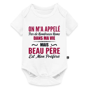 Appelé mais beau-père, cadeau beau-papa - Body à manches courtes Premium Bébé - blanc - Devant