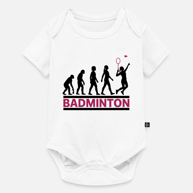 Évolution Badminton Femme Smash Cool - Body à manches courtes Premium Bébé - blanc
