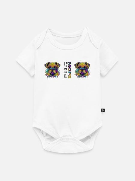 Mops - Baby Premium Kurzarmbody - Weiß
