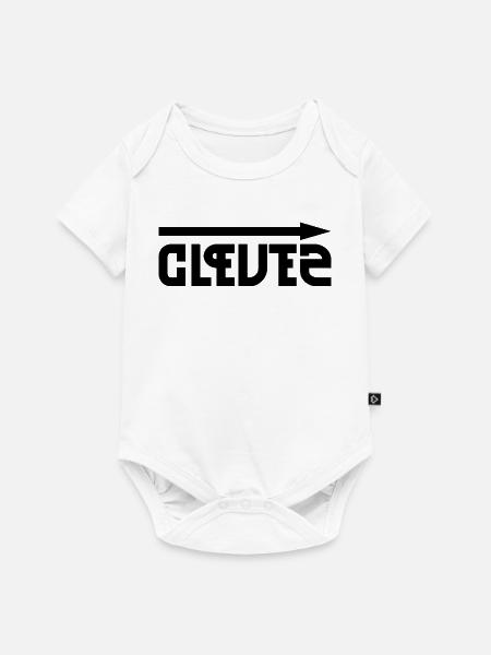 Clever & Stupid – Gegensätze witzig gespiegelt - Baby Premium Kurzarmbody - Weiß