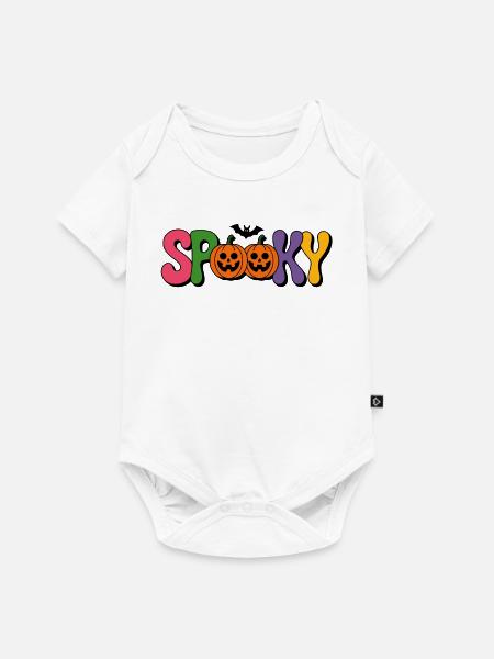Spooky Kürbis Halloween - Baby Premium Kurzarmbody - Weiß