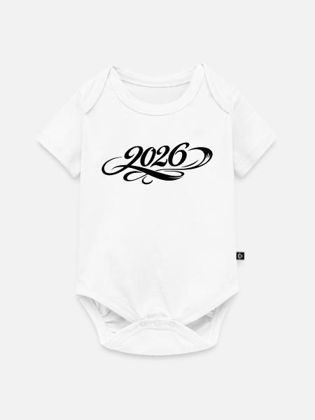 2026 Jahr - Baby Premium Kurzarmbody - Weiß