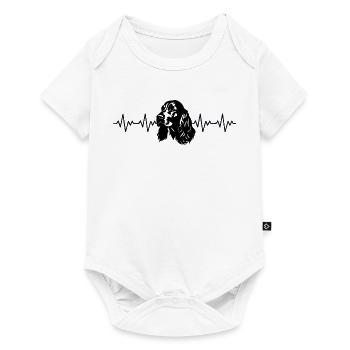 Cocker Spaniel EKG Herzschlag - Baby Premium Kurzarmbody - Weiß - Vorne