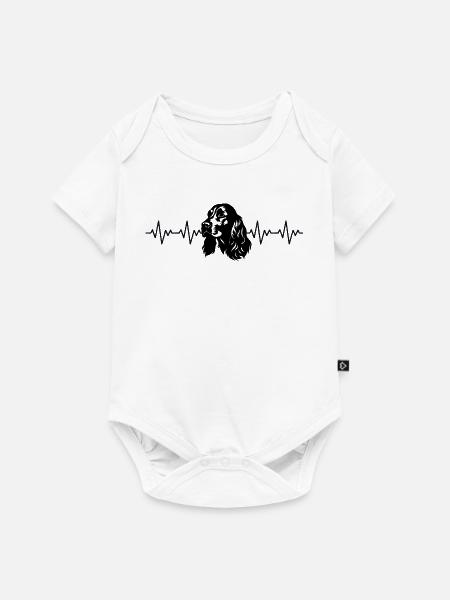 Cocker Spaniel EKG Herzschlag - Baby Premium Kurzarmbody - Weiß