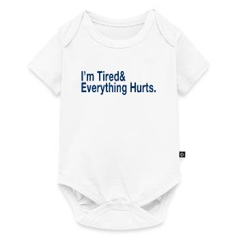 Relatable Fatigue Quote in Deep Blue - Baby Premium short-sleeve bodysuit - white - Front