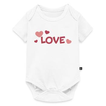 LOVE et Cœurs Pastel Dessin Fantaisie - Body à manches courtes Premium Bébé - blanc - Devant