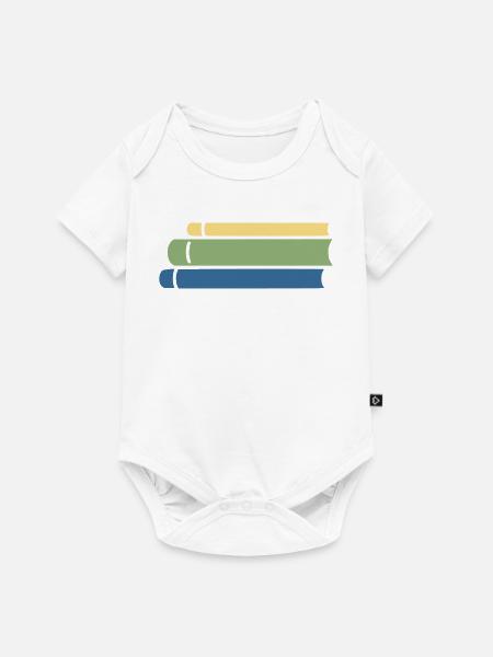 Bücherstapel Bunt Flat Design - Baby Premium Kurzarmbody - Weiß