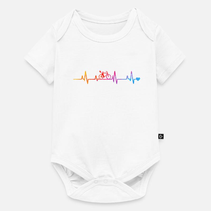 Cycliste en gradient de rythme cardiaque - Body à manches courtes Premium Bébé - blanc