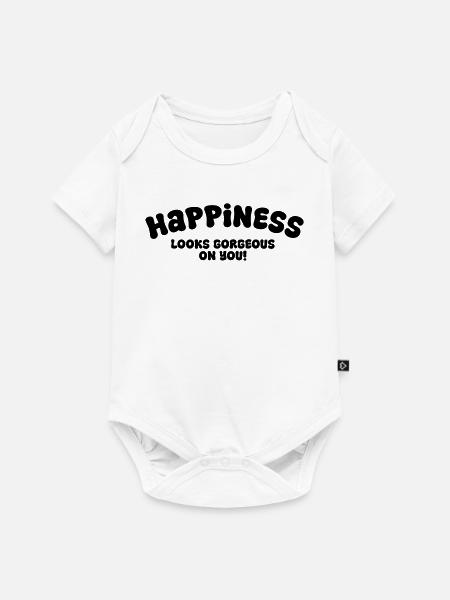Happiness - Baby Premium Kurzarmbody - Weiß