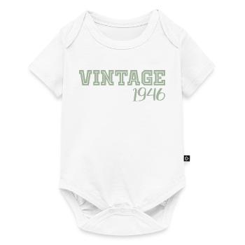 80 Years 1946 Vintage Retro Birthday Gift - Baby Premium short-sleeve bodysuit - white - Front
