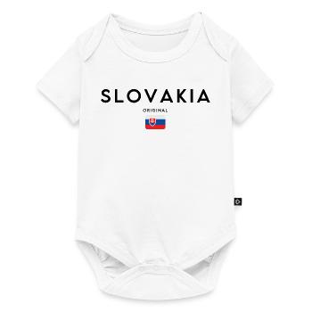 Flagge der Slowakei, minimalistisch-elegantes Design - Baby Premium Kurzarmbody - Weiß - Vorne