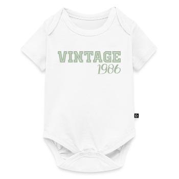 40 ans 1986 Vintage Retro Cadeau Anniversaire - Body à manches courtes Premium Bébé - blanc - Devant