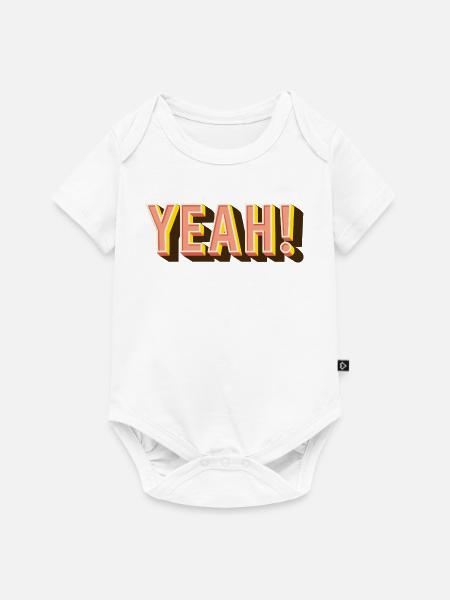 YEAH Retro Popschrift - Baby Premium Kurzarmbody - Weiß