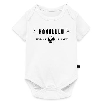 Honolulu, Hawaii Koordinaten Planet Erde - Baby Premium Kurzarmbody - Weiß - Vorne