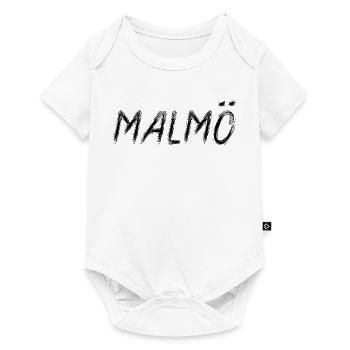 Malmö Suède Style Grunge Pinceau Noir - Body à manches courtes Premium Bébé - blanc - Devant