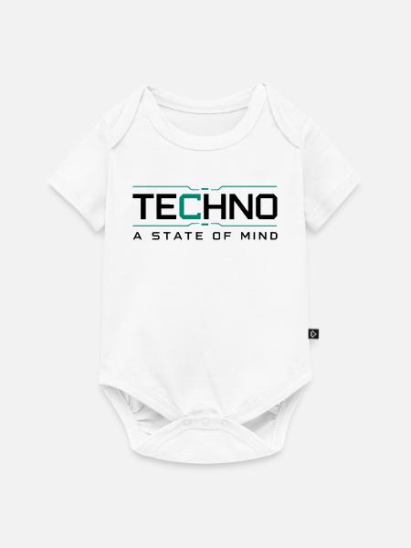 Techno - A State of Mind - Baby Premium Kurzarmbody - Weiß