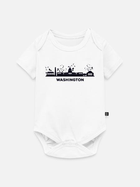 Washingtoner Skyline Washington - Baby Premium Kurzarmbody - Weiß