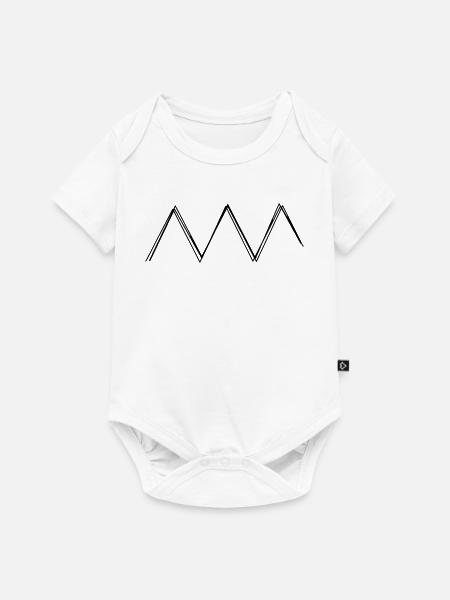Zickzack handgezeichnet - Baby Premium Kurzarmbody - Weiß