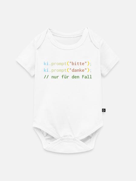 ki.prompt("bitte") – Höflich zur KI - Baby Premium Kurzarmbody - Weiß