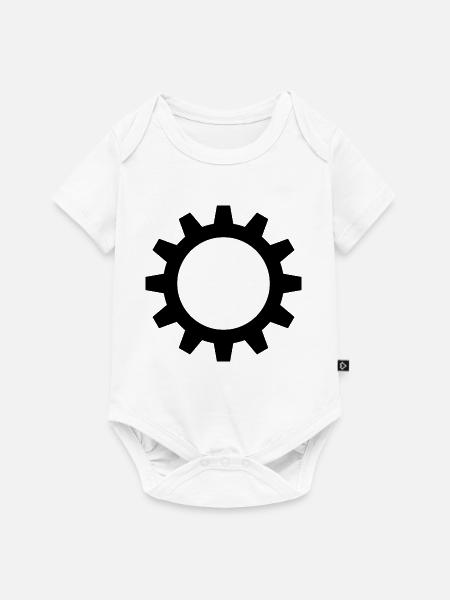 Zahnrad - Baby Premium Kurzarmbody - Weiß