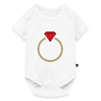 bague en diamant - Body à manches courtes Premium Bébé - blanc - Devant