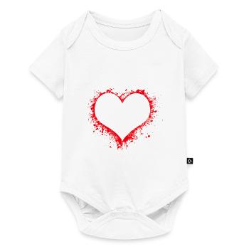 RedLove Coeur Rouge Coeur Sang Sang - Body à manches courtes Premium Bébé - blanc - Devant