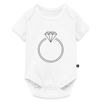 Bague Diamant Rubis Bijoux émeraudes Idée de cadeau - Body à manches courtes Premium Bébé - blanc - Devant