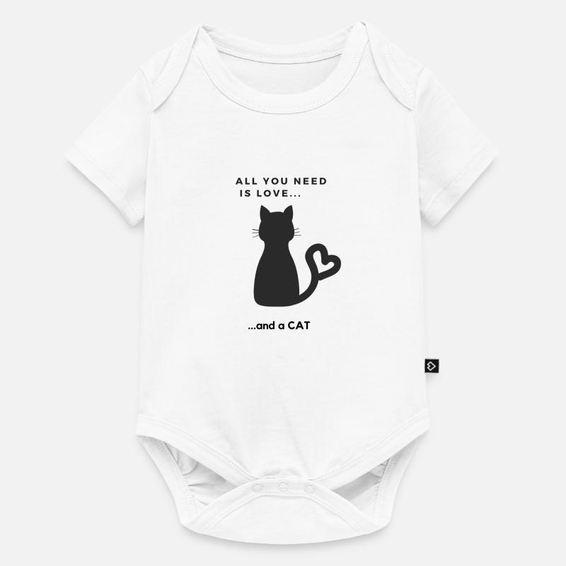 Süßes Katzen Design - Baby Premium Kurzarmbody - Weiß