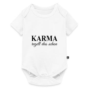 Karma Spruch schwarz Geschenk Idee - Baby Premium Kurzarmbody - Weiß - Vorne