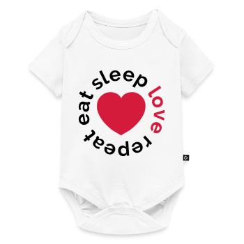 manger sommeil amour répéter - Body à manches courtes Premium Bébé - blanc - Devant
