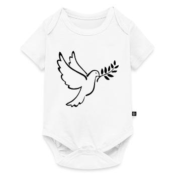 Paix mondiale paix cadeau de puissance de fleur idée sourde - Body à manches courtes Premium Bébé - blanc - Devant