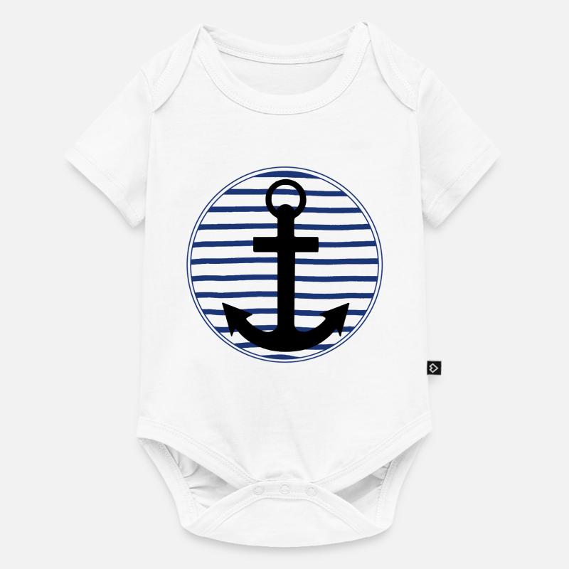 Marinière Bretagne - Body à manches courtes Premium Bébé - blanc