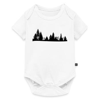 Black silhouette of a forest - Baby Premium short-sleeve bodysuit - white - Front