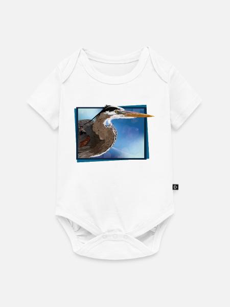 Blauer Reiher - Baby Premium Kurzarmbody - Weiß