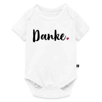 Danke Herz Geschenk Dankeschön - Baby Premium Kurzarmbody - Weiß - Vorne