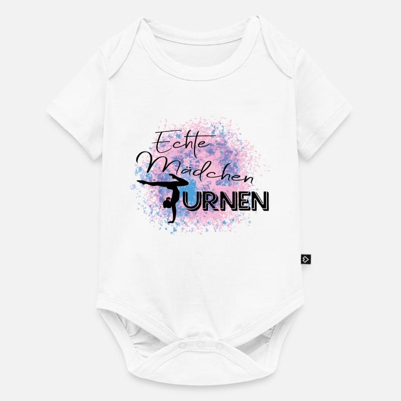 Echte Mädchen Turnen - Baby Premium Kurzarmbody - Weiß