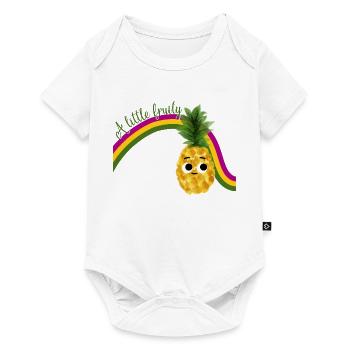 Süße Ananas mit Regenbogen & Text Stay fruity - Baby Premium Kurzarmbody - Weiß - Vorne