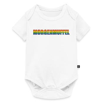 Morgenmuffel regenbogen Outline schwarz - Baby Premium Kurzarmbody - Weiß - Vorne