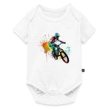 BMX Bicycle Biker Stunt Trick Freestyle Splash - Baby Premium short-sleeve bodysuit - white - Front