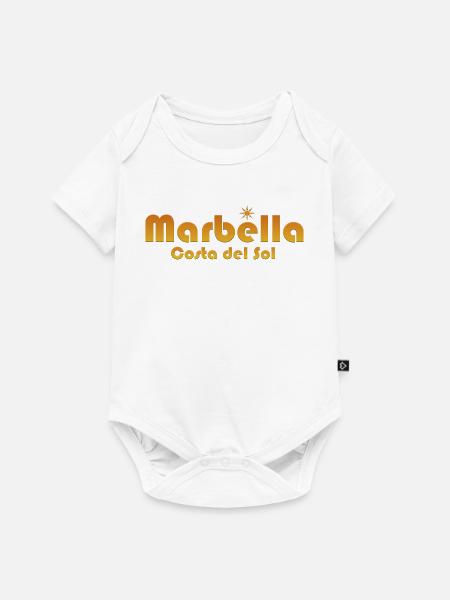 Marbella Costa del Sol-Sunburst Text - Baby Premium Kurzarmbody - Weiß