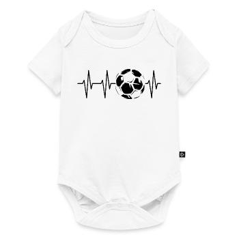fußball gebraucht illustration herzschlag ball ekg - Baby Premium Kurzarmbody - Weiß - Vorne