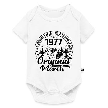 1977 mars Original : 47 Ans cadeau Anniversaire - Body à manches courtes Premium Bébé - blanc - Devant