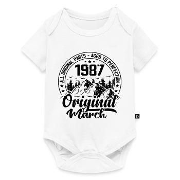 1987 March Original: 37 Years Anniversary Gift - Baby Premium short-sleeve bodysuit - white - Front