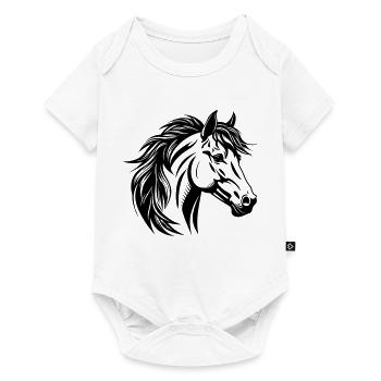 Portrait de cheval - Body à manches courtes Premium Bébé - blanc - Devant