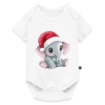 Elephant Christmas Cute Cute Christmassy - Baby Premium short-sleeve bodysuit - white - Front