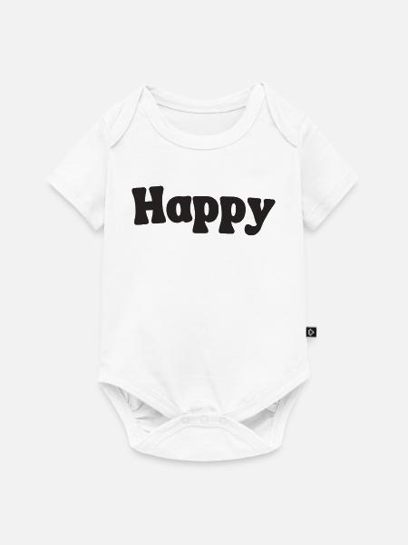 Happy - Baby Premium Kurzarmbody - Weiß